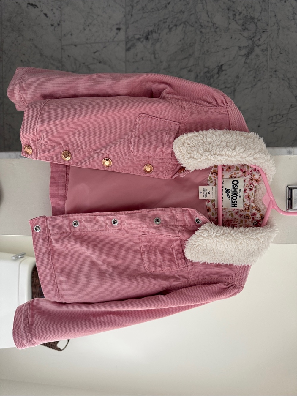 OshKosh B'gosh Pink Corduroy Jacket with Sherpa Collar
